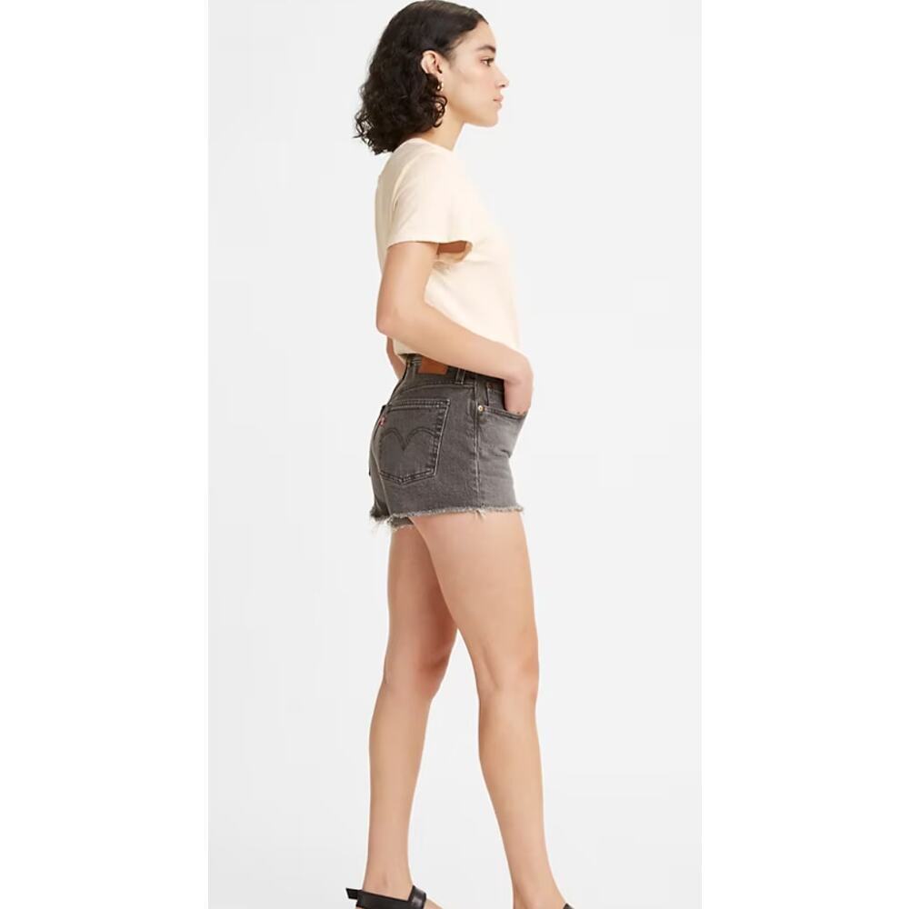Levi's 501 High Rise Cabo Rise Button Fly Short Black Shorts Women Sz US 31 - Picture 3 of 11